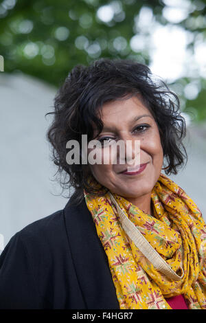 Meera Syal CBE, britischer Komiker, Schriftsteller, Dramatiker und Schauspielerin, beim Edinburgh International Book Festival 2015. Edinburgh, Schottland. 27. August 2015 Stockfoto