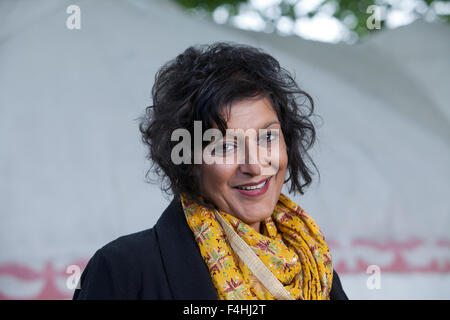 Meera Syal CBE, britischer Komiker, Schriftsteller, Dramatiker und Schauspielerin, beim Edinburgh International Book Festival 2015. Edinburgh, Schottland. 27. August 2015 Stockfoto