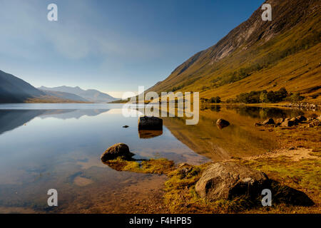 Loch Etive im Herbst am Ende des Glen Etive, Highlands von Schottland Stockfoto