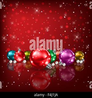 Abstrakt rot Hintergrund mit Weihnachtsschmuck Stock Vektor
