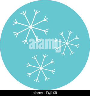 Schneeflocke Symbolbezeichnung. Winterschnee, Design Kälte, Saison Weihnachten Aufkleber, Weihnachten, Neujahr, Vektor Kunst Design Abstrakt unu Stockfoto