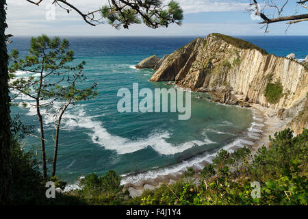 Playa del Silencio. Cudillero. Kantabrischen Meer. Asturien Provence. Spanien. Europa Stockfoto