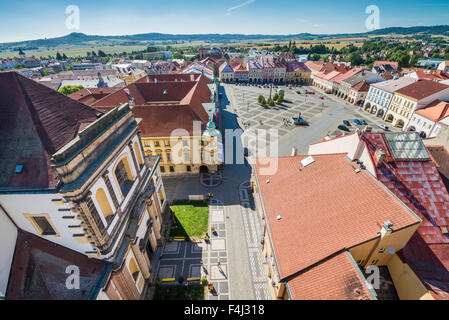 Valdstejnske Namesti, Pohled Z Valdicke brány, Jicin, ostböhmischen Kraj, Tschechische Republik Stockfoto