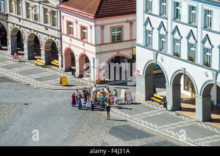 Valdstejnske Namesti, Pohled Z Valdicke brány, Jicin, ostböhmischen Kraj, Tschechische Republik Stockfoto