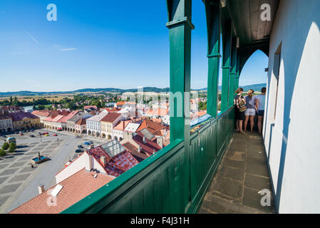 Valdstejnske Namesti, Pohled Z Valdicke brány, Jicin, ostböhmischen Kraj, Tschechische Republik Stockfoto