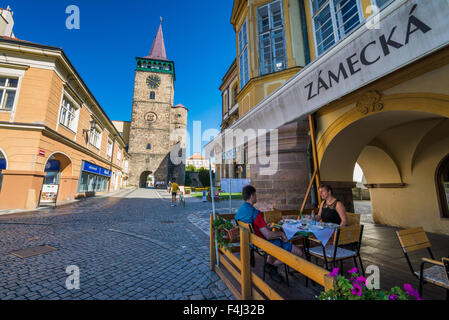 Valdstejnske Namesti, (Wallenstein-Platz), Jicin, ostböhmischen Kraj, Tschechische Republik Stockfoto