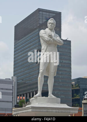 Statue des Stadtgründers Sir Stamford Raffles, Singapur, Südostasien, Asien Stockfoto