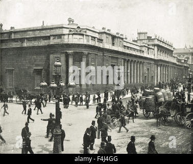Bank von England Straßenszene 1894 Stockfoto