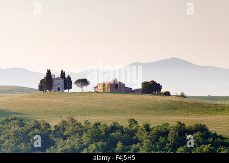 Capella di Vitaleta, Val d ' Orcia (Orcia-Tal), UNESCO-Weltkulturerbe, Provinz Siena, Toskana, Italien, Europa Stockfoto