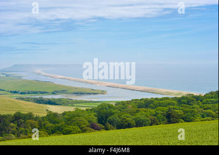 Chesil Beach in Dorset Chesil Bank bezeichnet ist einer der drei großen Schindel Strukturen in Großbritannien. Stockfoto