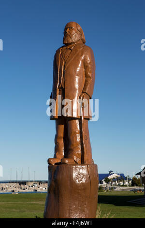 Eine Statue von Edgar Conkling, Mackinaw City, Michigan Stockfoto