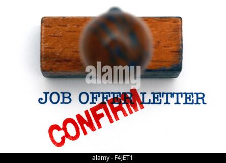Jobangebot Brief bestätigen Stockfoto
