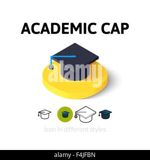 Akademische Kappe Symbol in verschiedenen Stil Stock Vektor