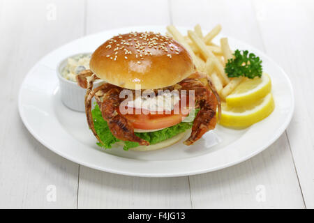 soft-Shell Crab Sandwich, Spinne sandwich Stockfoto