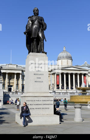 Statue von General Charles James Napier, Trafalgar Square, London, England, UK Stockfoto