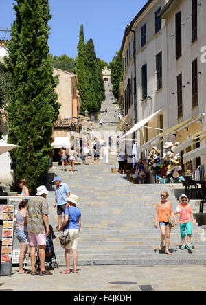 Calvari Stufen, Pollensa, Pollenca, Mallorca, Mallorca, Balearen, Spanien Stockfoto