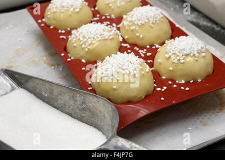 Brioche A leichte Roll reich mit Eiern und Butter und etwas süß Stockfoto