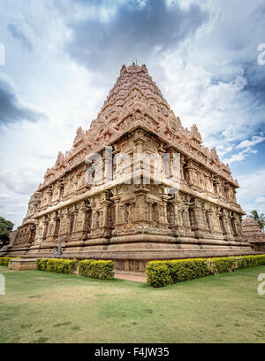 Tempelturm des alten Gangai Konda Cholapuram Tempel Tamil Nadu Indiens Stockfoto