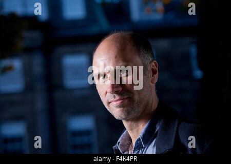 Jesse Armstrong, der englischen Komödie Schriftsteller des Edinburgh International Book Festival 2015. Schottland. 28. August 2015 Stockfoto