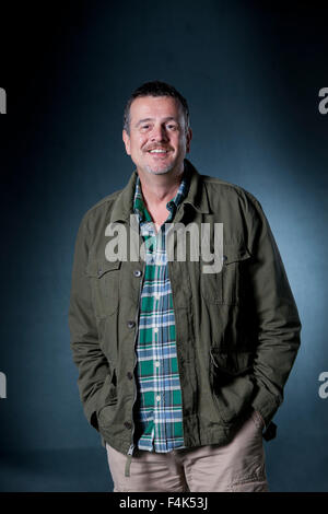 Mark Billingham, der englische Schriftsteller und Krimiautor, an das Edinburgh International Book Festival 2015. Edinburgh, Schottland. 28. August 2015 Stockfoto