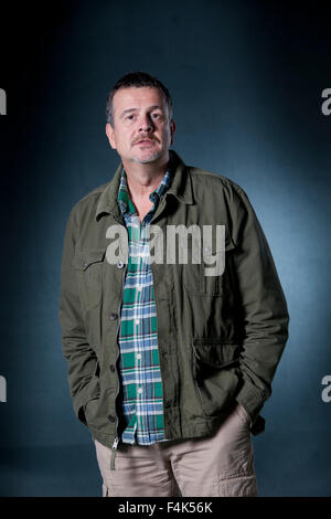 Mark Billingham, der englische Schriftsteller und Krimiautor, an das Edinburgh International Book Festival 2015. Edinburgh, Schottland. 28. August 2015 Stockfoto