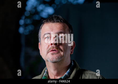 Mark Billingham, der englische Schriftsteller und Krimiautor, an das Edinburgh International Book Festival 2015. Edinburgh, Schottland. 28. August 2015 Stockfoto