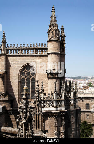 Teil der Kathedrale von Sevilla, Andalusien, Spanien Stockfoto