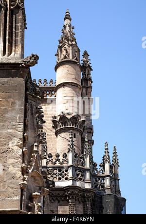 Teil der Kathedrale von Sevilla, Andalusien, Spanien Stockfoto