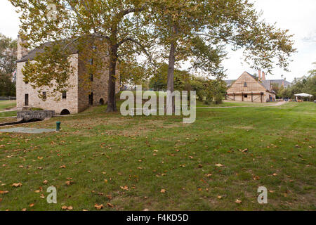 Washingtons Getreidemühle und Brennerei - Mount Vernon, Alexandria, Virginia, Vereinigte Staaten Stockfoto