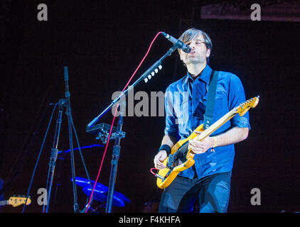 Musiker Ben Gibbard von Death Cab for Cutie führt auf der Bühne während Life Is Beautiful Festival in Las Vegas Stockfoto