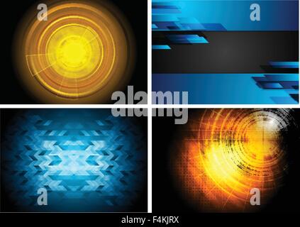 Reihe von Technologie-Hintergründen. Abstraktes Vektor-design Stock Vektor