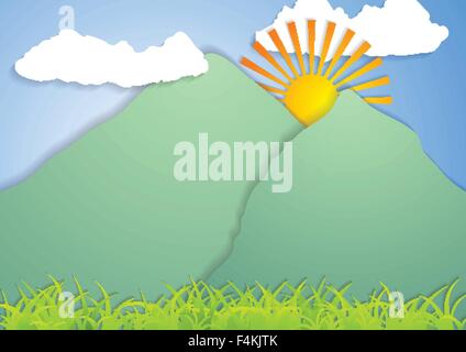 Flache Landschaft abstrakt Vektor Gebirgshintergrund Stock Vektor