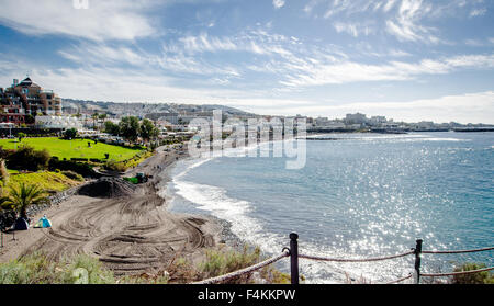 Blick auf den Fanabe Strand an der Costa Adeje. Teneriffa. Kanarischen Inseln. Spanien Stockfoto