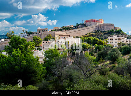 Ansicht von Dalt Vila von Ibiza, Spanien Stockfoto