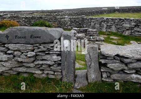 Tobar Eanna Heilige gut Inis Oirr Inisheer Aran Inseln Irland Stockfoto