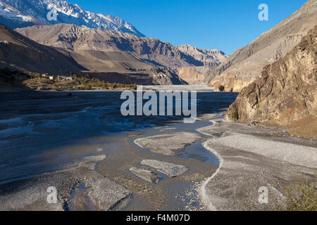 Landschaft. Die Kali Gandaki Schlucht in der Nähe von Kagbeni, Mustang, Nepal. Stockfoto