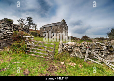 Einem alten verlassenen Bauernhof Haus in der Nähe von Brown Willy auf Bodmin Moor in Cornwall Stockfoto