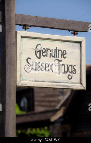 Sussex Trugmaker - Charlie Groves' Trugmacherwerkstatt in Holmes Hill bei Lewes, East Sussex. Stockfoto