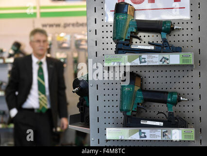 Brno, Tschechische Republik. 20. Oktober 2015. Internationalen Handel fair Wood-Tec beginnt in Brno, Tschechische Republik, 20. Oktober 2015. © Vaclav Salek/CTK Foto/Alamy Live-Nachrichten Stockfoto