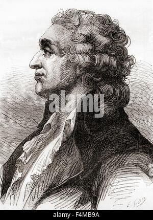 Marie Jean Antoine Nicolas de Caritat, Marquis de Condorcet, 1743 – 1794, aka Nicolas de Condorcet.  Französischer Philosoph, Mathematiker und frühen Politikwissenschaftler. Stockfoto