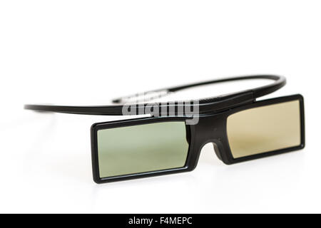 3D Brille in weißen Hintergrund isoliert. 3D Kino-Film. Stockfoto