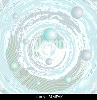 Abstrakte Zeichnung von Raum und Planeten. Stockfoto