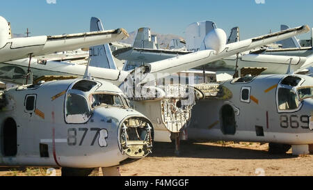 Lagerfläche für pensionierte militärische Flugzeuge an Davis-Monthan Air Force Base in Tucson, Arizona Stockfoto