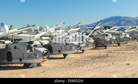 Lagerfläche für pensionierte militärische Flugzeuge an Davis-Monthan Air Force Base in Tucson, Arizona Stockfoto