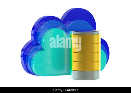 Cloud-computing Speicherkonzept isoliert auf weißem Hintergrund Stockfoto