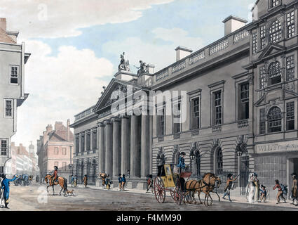 EAST INDIA HOUSE in Leadenhall Street, London, von Thomas Malton um 1800 Stockfoto