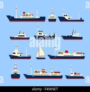 Schiffe setzen. Stock Vektor