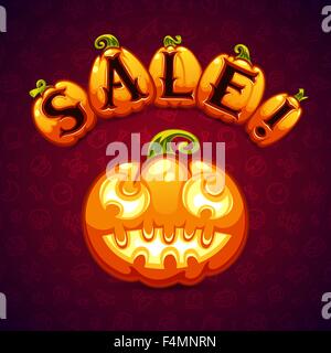 Halloween Kürbis Sale Banner Stock Vektor