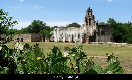 Mission San Juan Capistrano in der Mission San José und San Miguel de Aguayo National Park in San Antonio, Texas bekannt. Stockfoto