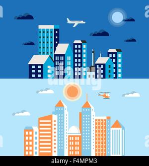 Farbige Flachbau Stock Vektor